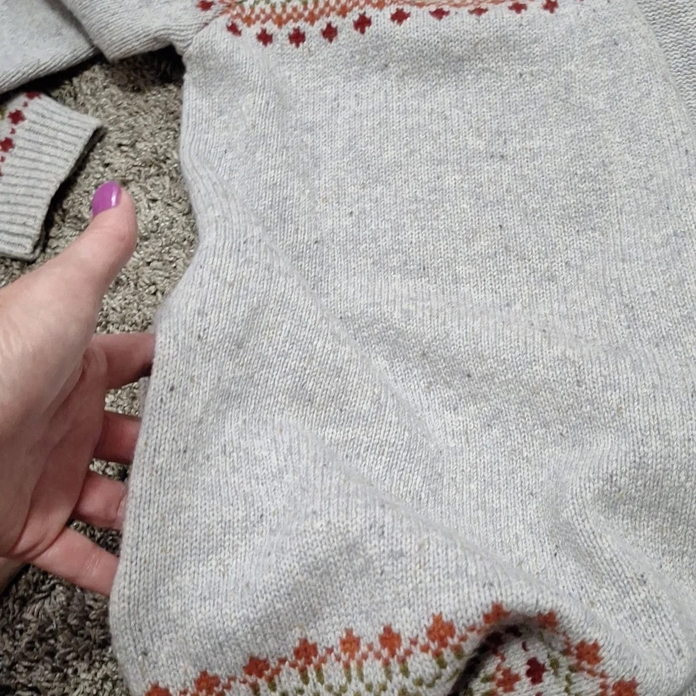 Orvis 100% wool cardigan sweater - southwestern gray - L